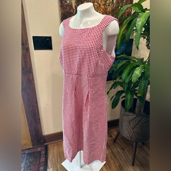 EUC NINE WEST ~ Striped Textured Apple/White Versatile Dress size 16 - Picture 2 of 8